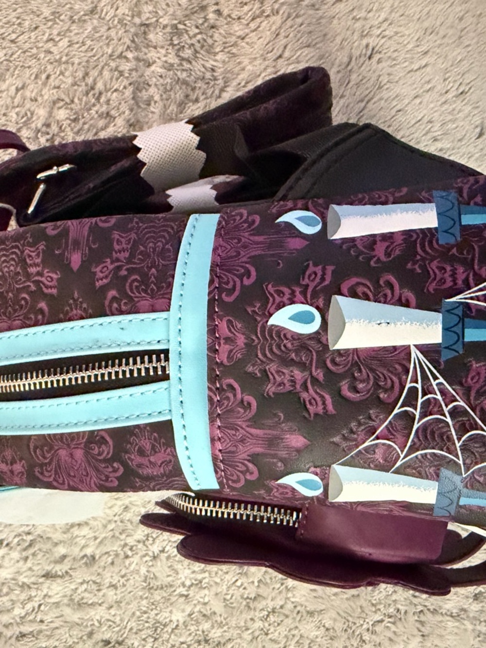 Retired Loungefly Disney Haunted Mansion Mini Backpack Glow in the Dark - Picture 13 of 14
